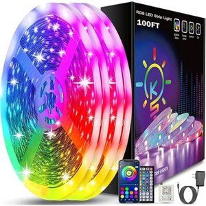 100ft Led Strip Lights (2 Rolls of 50ft) Bluetooth Smart App Control Music Sync